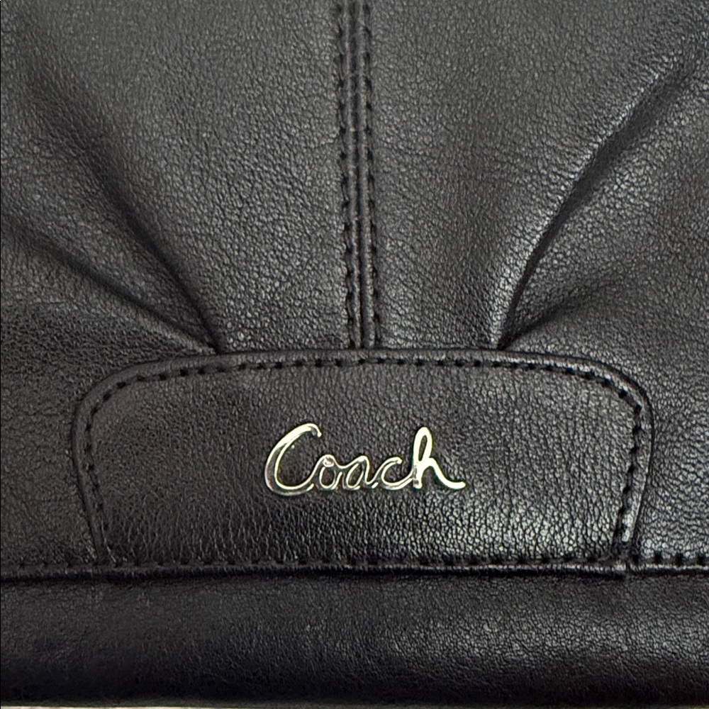 Coach Black Leather Wristlet Clutch - Picture 2 of 7